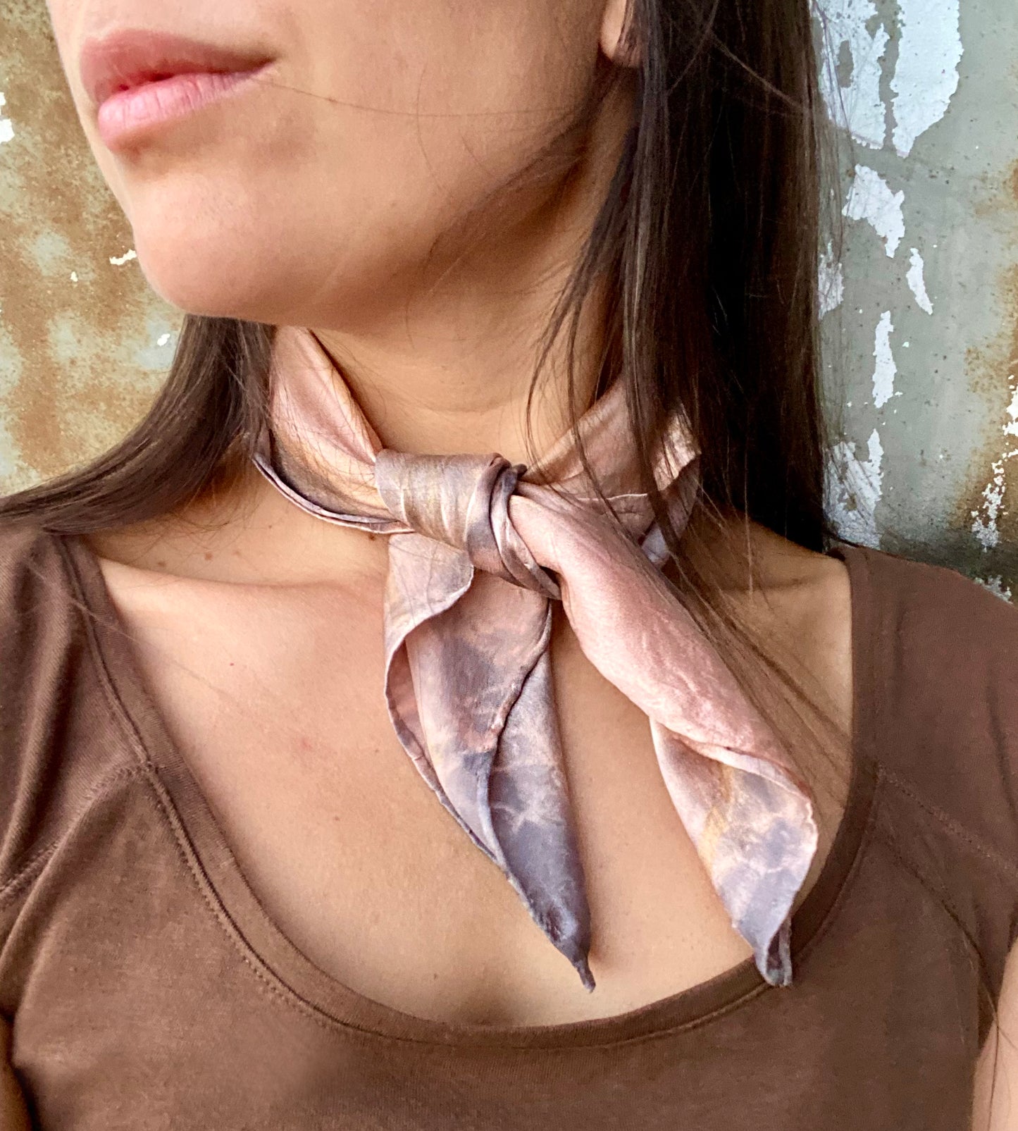 Silver and Peach Kerchief